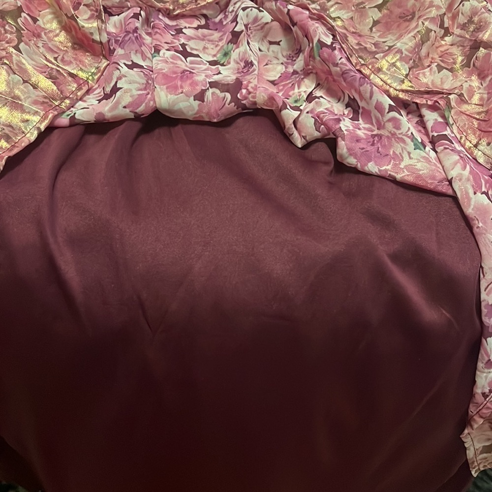 Crystal doll pink floral long sleeve dress with elasticized bust - Picture 10 of 13